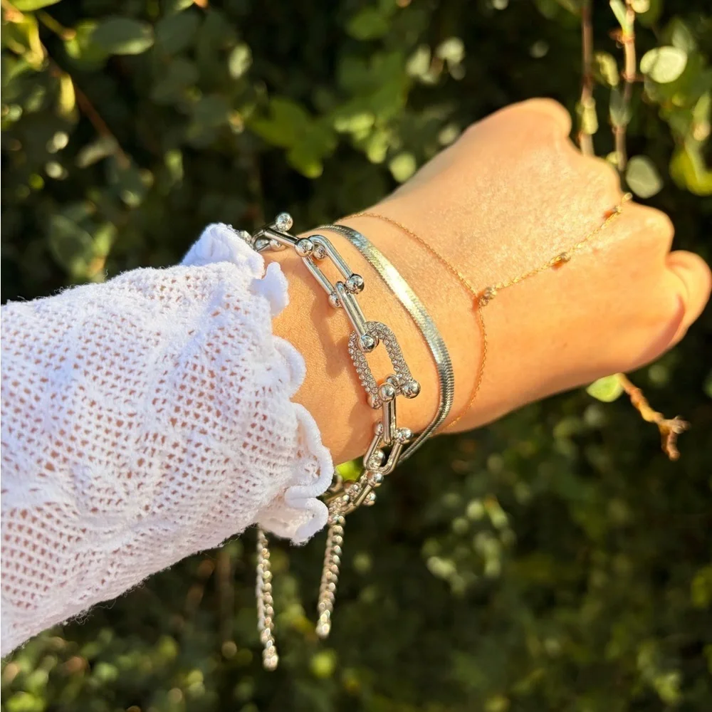 Silver Bracelets Set of 2